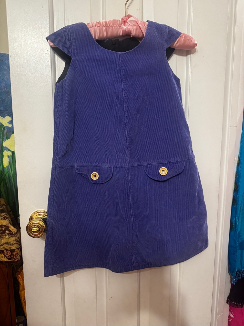 Girls Purple Corduroy Pinafore Dress jumper